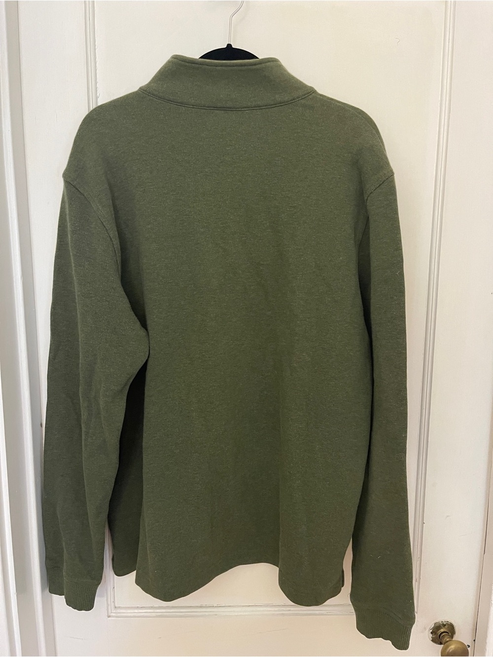 L.L. Bean Men’s Olive Zip Mock-Neck Sweater - Picture 3 of 3